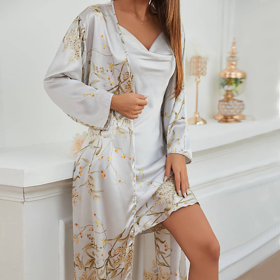 Nuit Femme Satin avec Peignoir